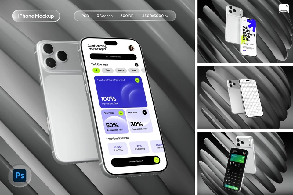 iPhone 18 Pro Mockup Silver