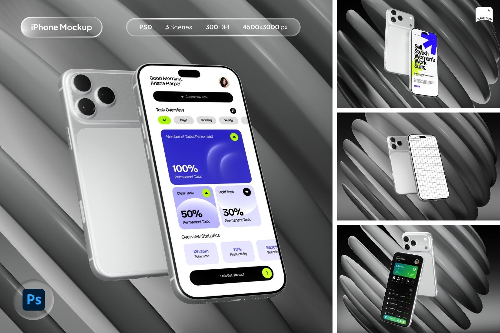 iPhone 18 Pro Mockup Silver — image 1