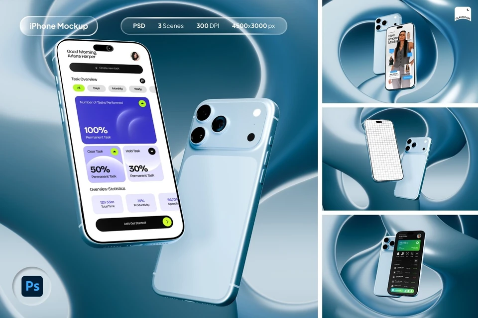 iPhone 18 Pro Mockup Glacier