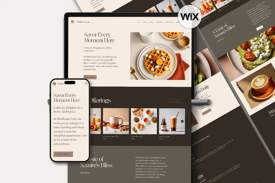 Wix Cafe, Restaurant & Takeaway Website Template