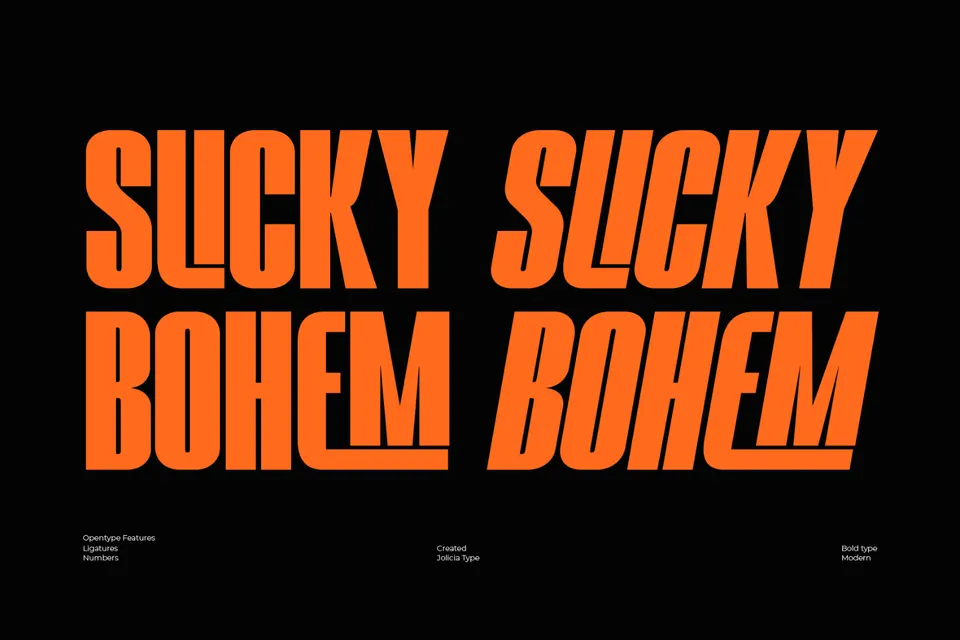 Slicky Bohem | Ligature Sport Font