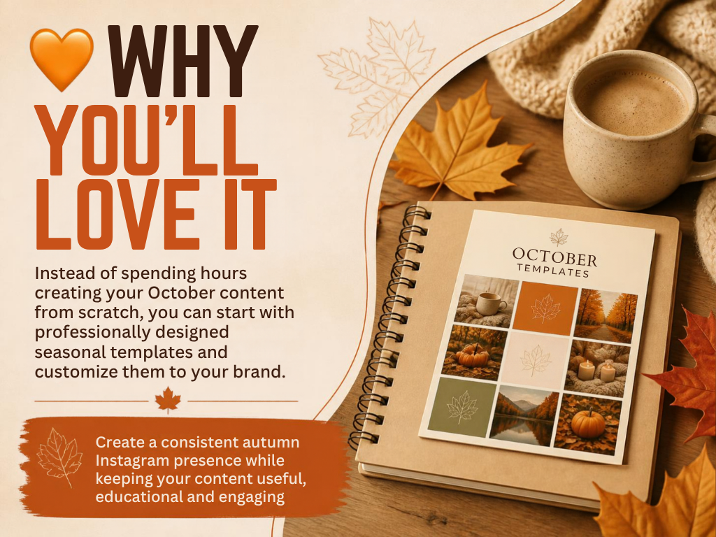 October Instagram Canva Templates, Fall Content Kit for Digital Marketers — image 6