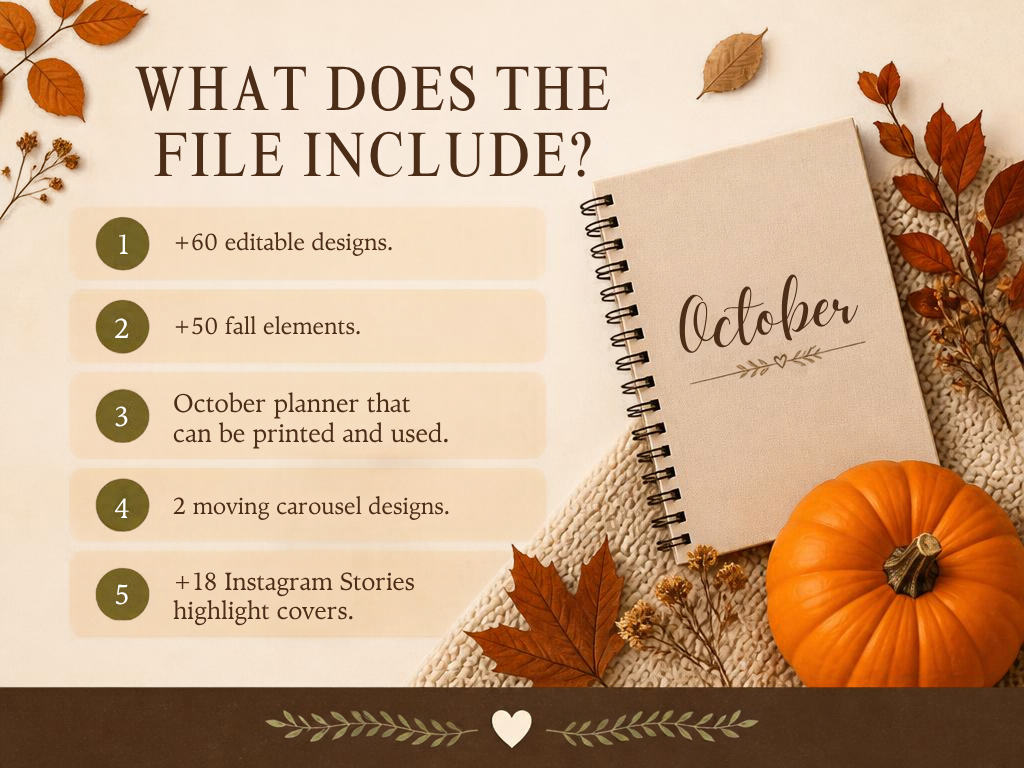 October Instagram Canva Templates, Fall Content Kit for Digital Marketers — image 5