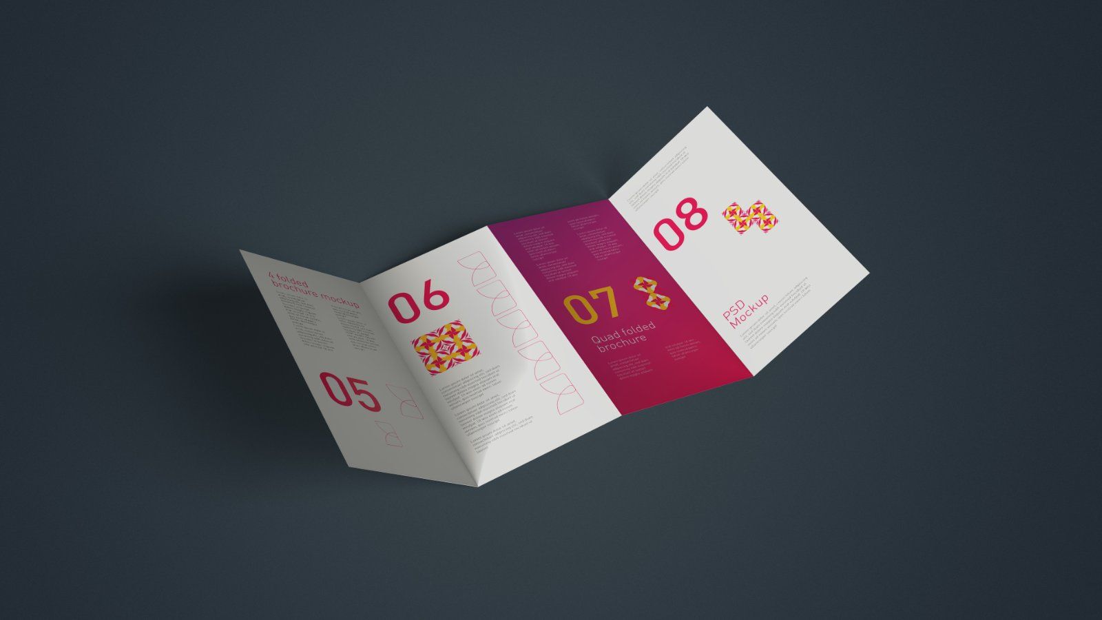 DL Quad Fold Brochure Mockup - Bundle 5PSDs