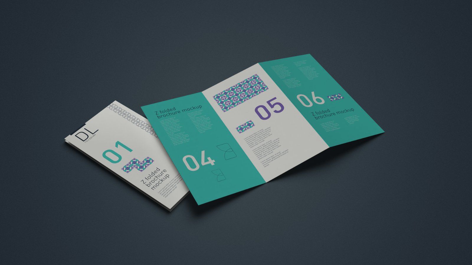 DL Z Fold Brochure Mockup - 5 PSDs Bundle
