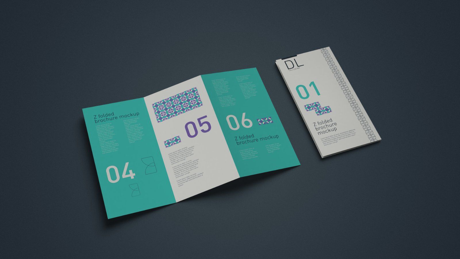 DL Z Fold Brochure Mockup - 5 PSDs Bundle