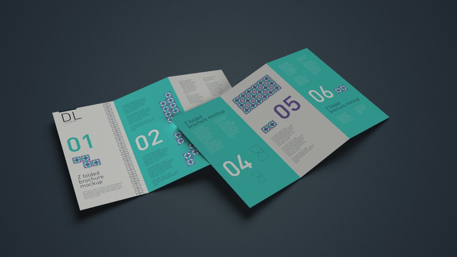 DL Z Fold Brochure Mockup - 5 PSDs Bundle