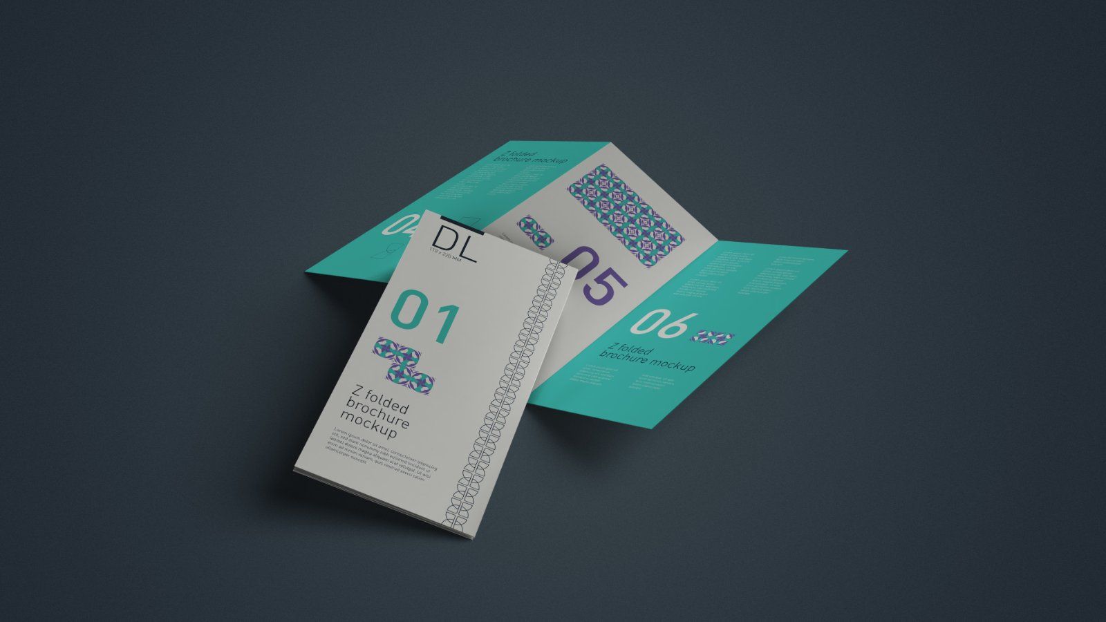 DL Z Fold Brochure Mockup - 5 PSDs Bundle