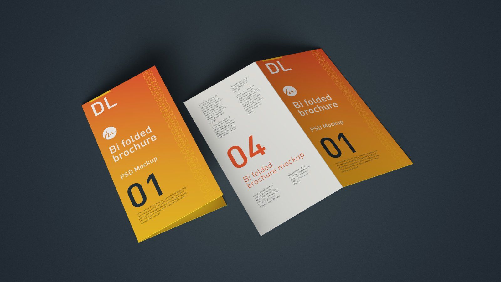 DL Bi Fold Brochure PSD Mockup - Bundle 5 PSDs