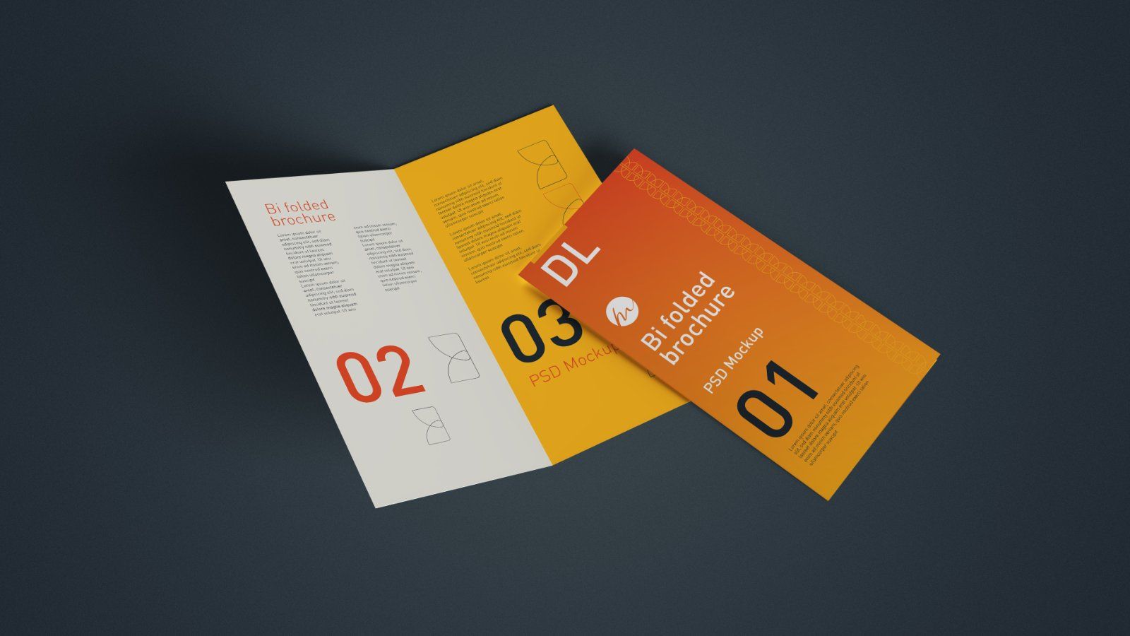 DL Bi Fold Brochure PSD Mockup - Bundle 5 PSDs