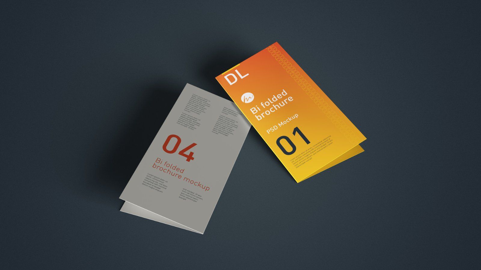 DL Bi Fold Brochure PSD Mockup - Bundle 5 PSDs