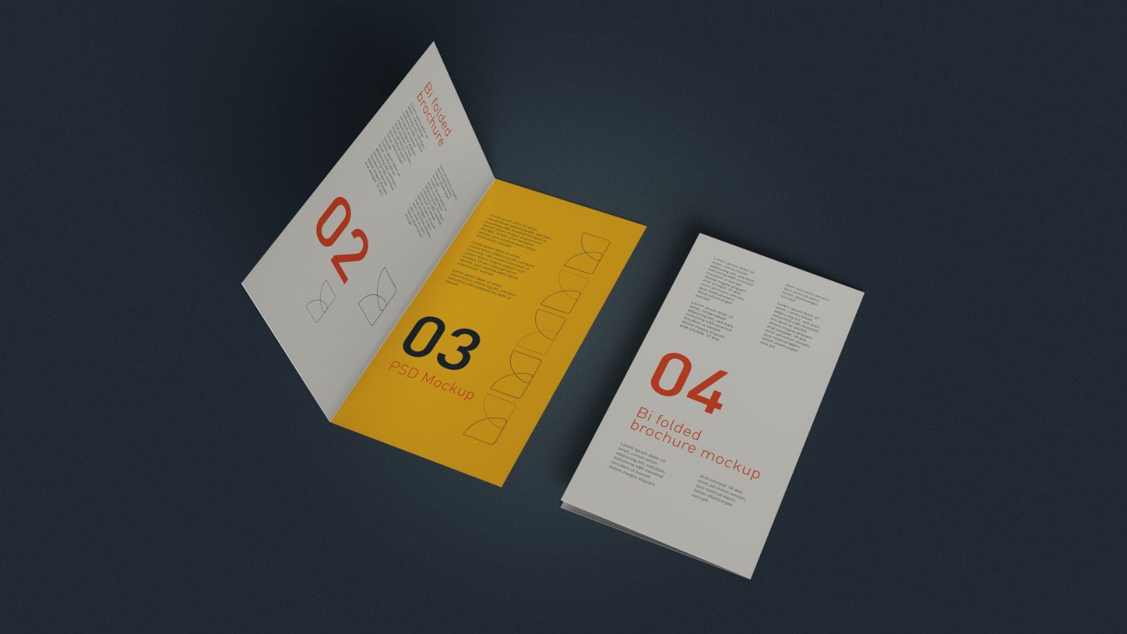 DL Bi Fold Brochure Mockup - 5 PSDs