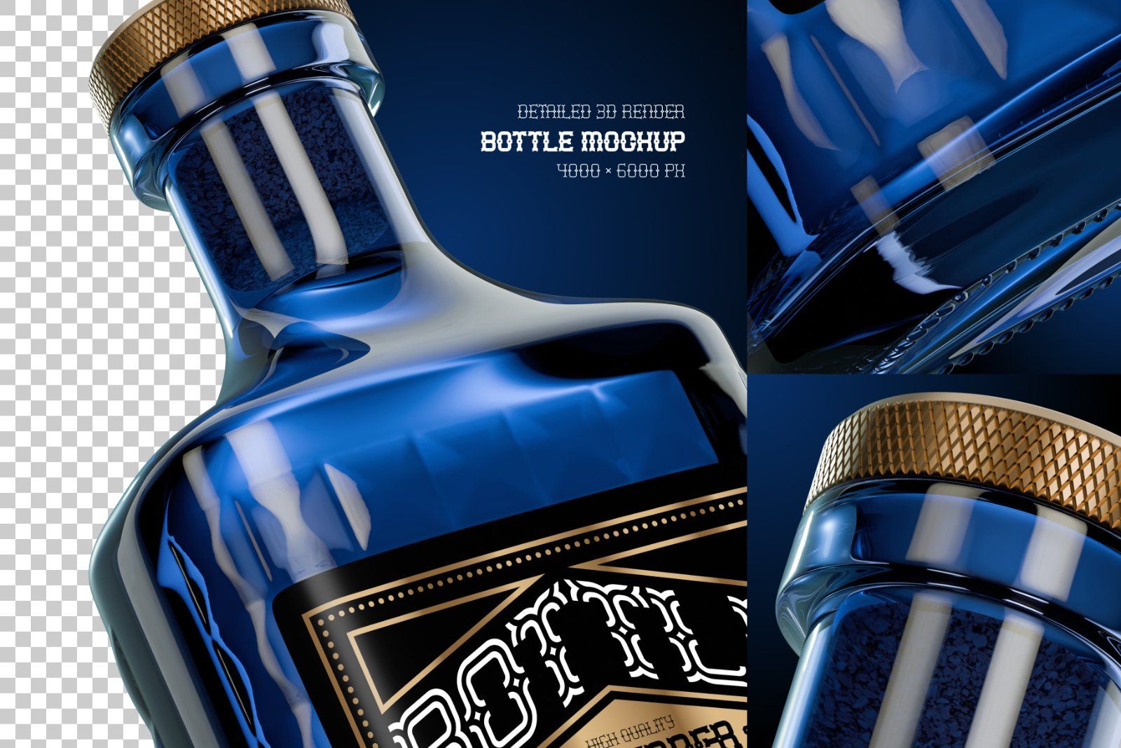 Deep Blue Bottle Mockup — image 2