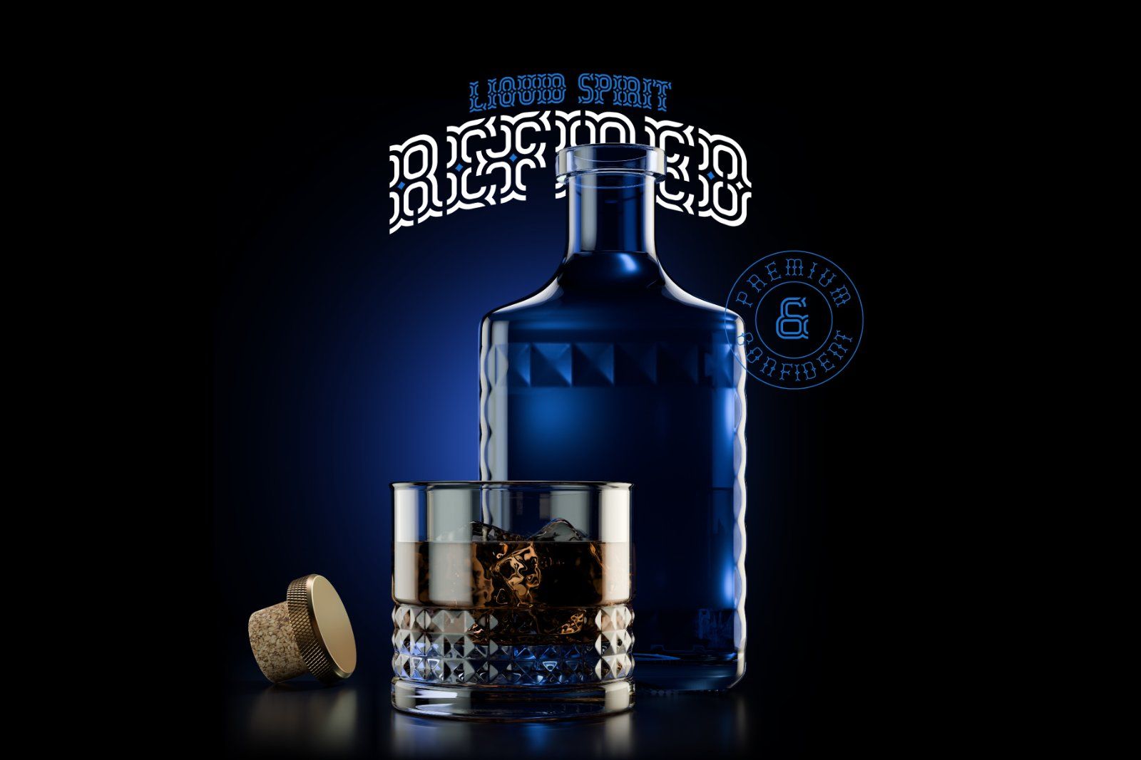 Deep Blue Bottle Mockup — image 3