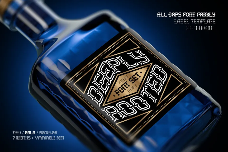 Deeply Rooted Font, Label, Mockup!