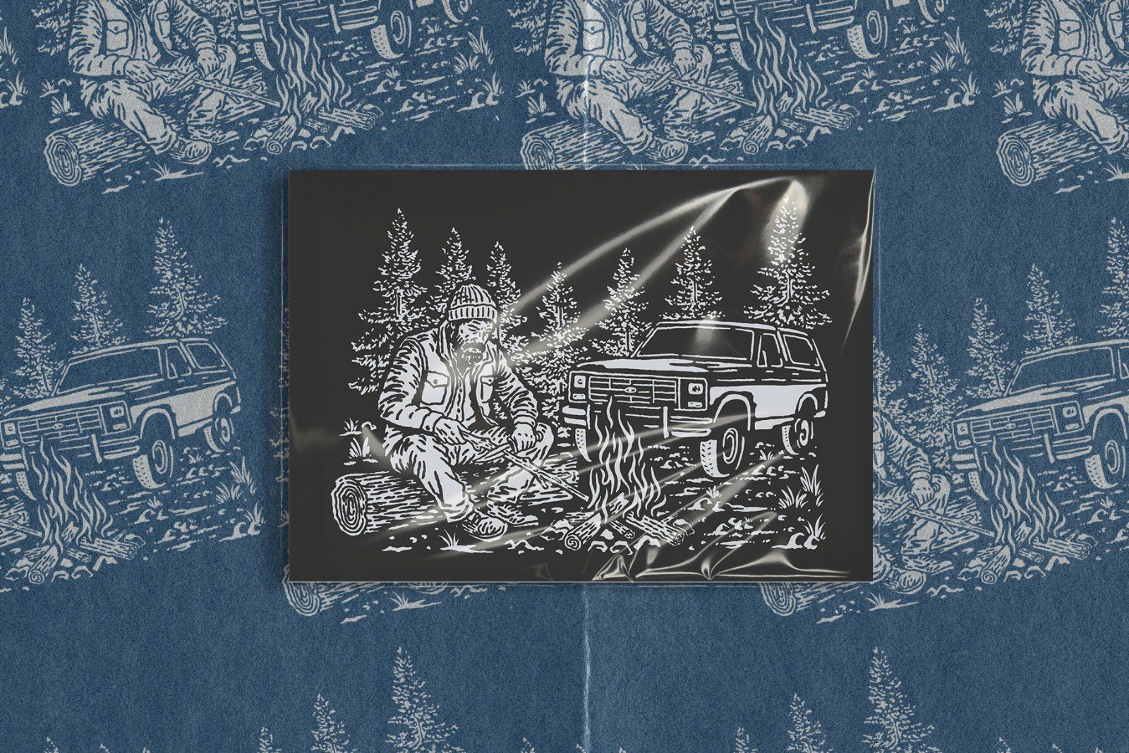 Travel trail camping illustration - Outdoor adventure