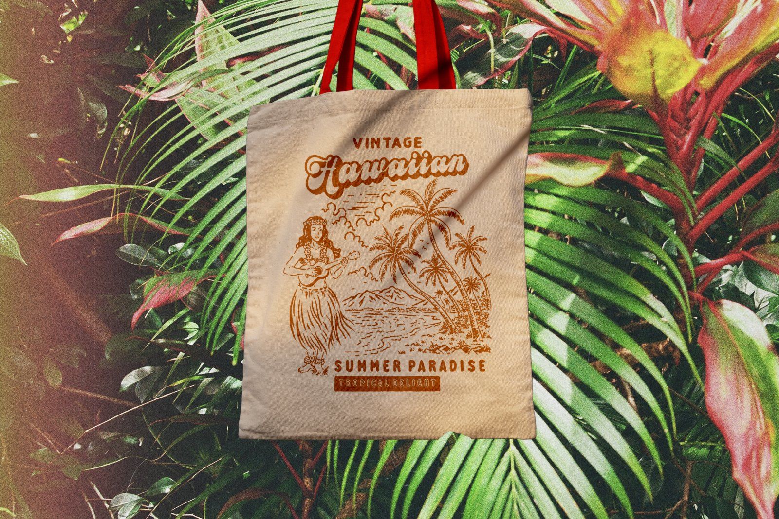 Vintage Hawaiian Summer Paradise Vector Illustration