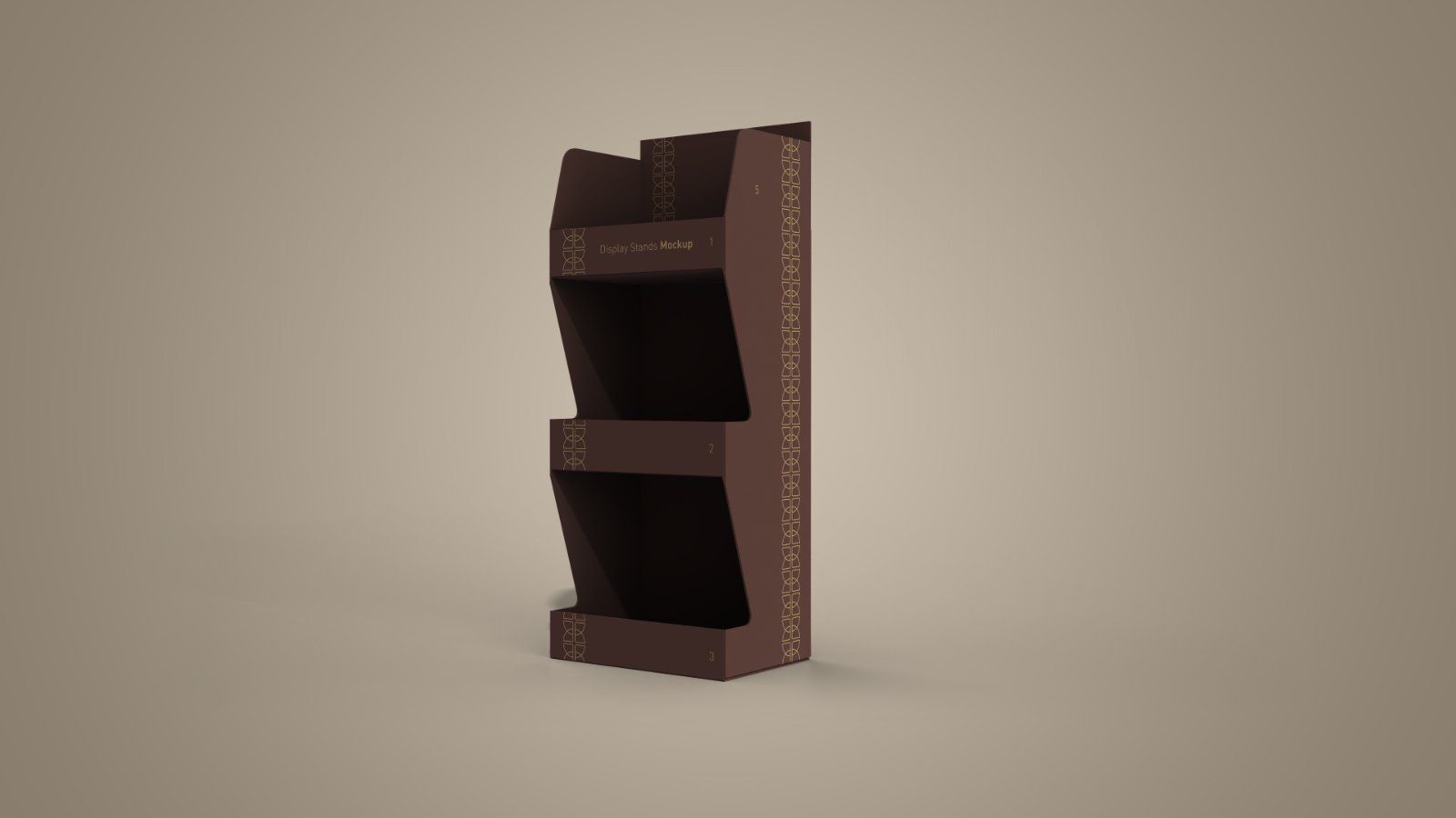 Product Display Stand Mockup – 5 PSD Files, Retail Shelf Packaging Mockup