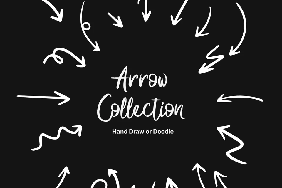 Doodle and Hand Draw Arrow Elements Collection for Digital Design