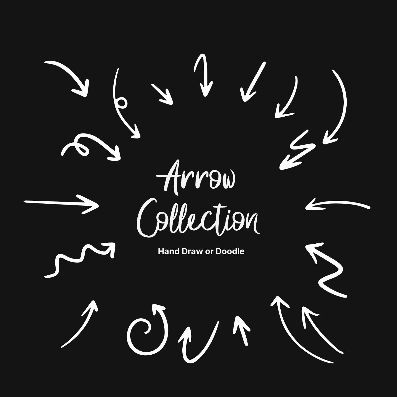 Doodle and Hand Draw Arrow Elements Collection for Digital Design — image 1