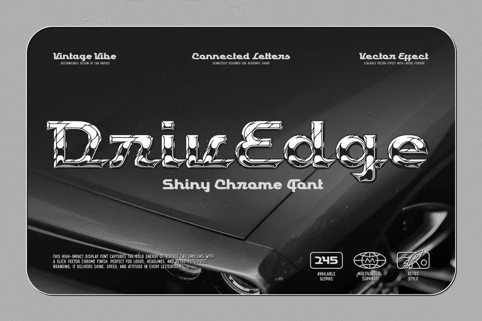 DrivEdge - Shiny Chrome Font