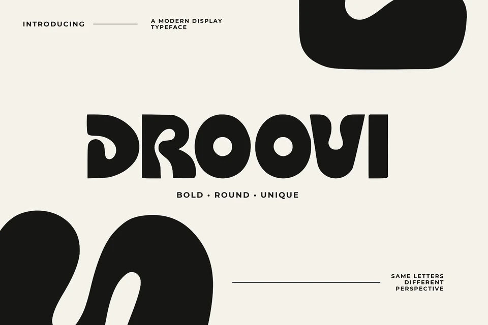 Droovi – Bold Rounded Display Font | Unique Retro Typeface