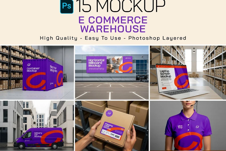 Premium E Commerce Warehouse Mockup