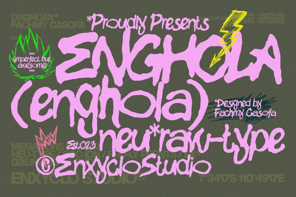 ENGHOLA  — Raw Branding Font