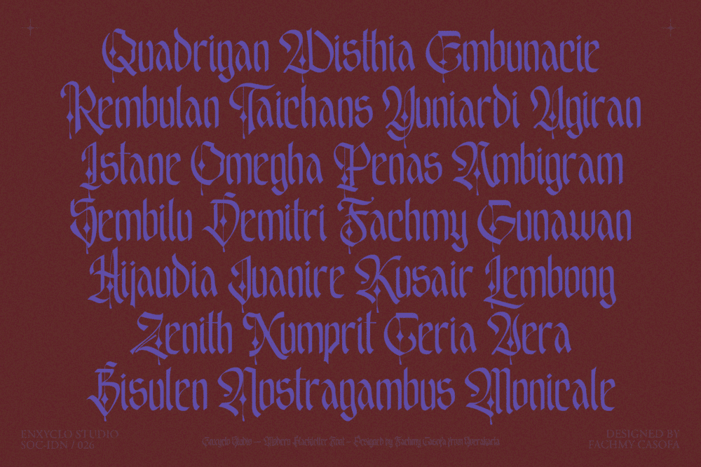 EMXAGE ALDSYB — Modern Medieval Blackletter Font