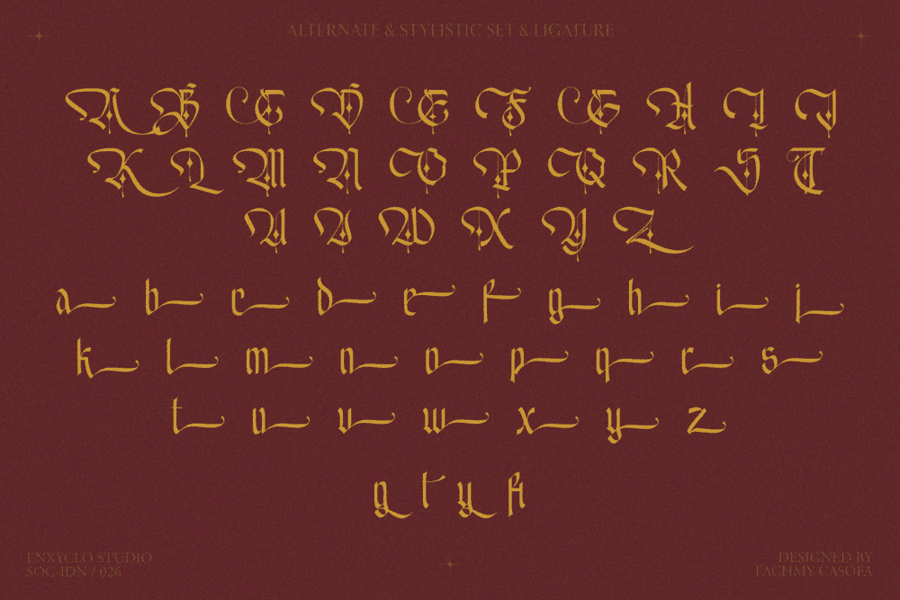 EMXAGE ALDSYB — Modern Medieval Blackletter Font