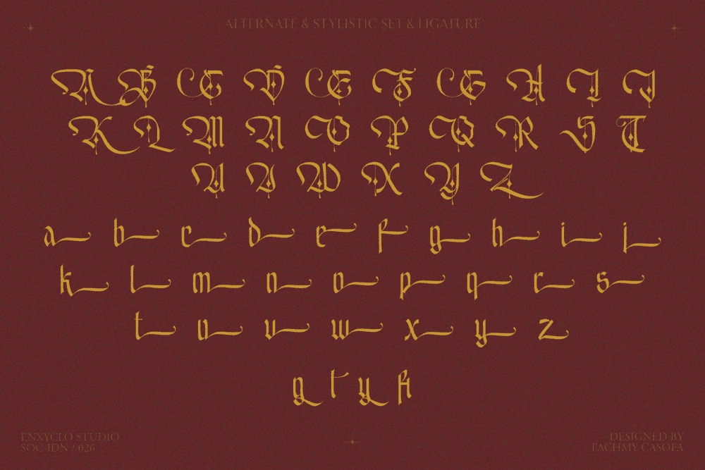 EMXAGE ALDSYB — Modern Medieval Blackletter Font — image 15