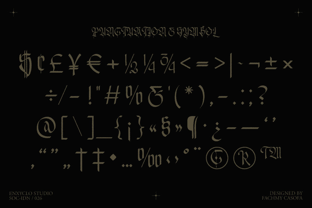 EMXAGE ALDSYB — Modern Medieval Blackletter Font