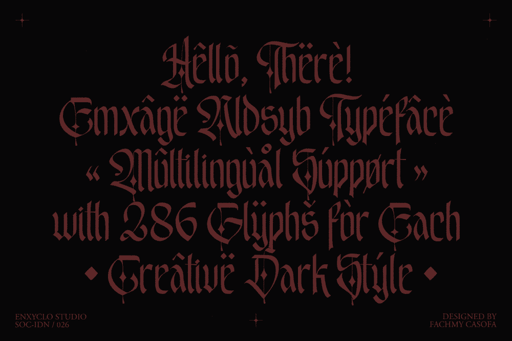 EMXAGE ALDSYB — Modern Medieval Blackletter Font