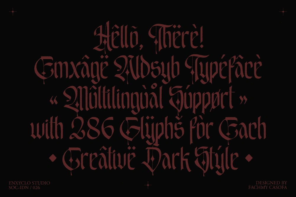 EMXAGE ALDSYB — Modern Medieval Blackletter Font — image 17