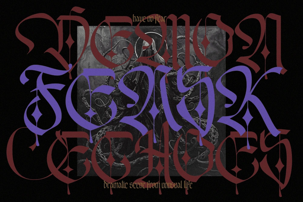 EMXAGE ALDSYB — Modern Medieval Blackletter Font — image 5