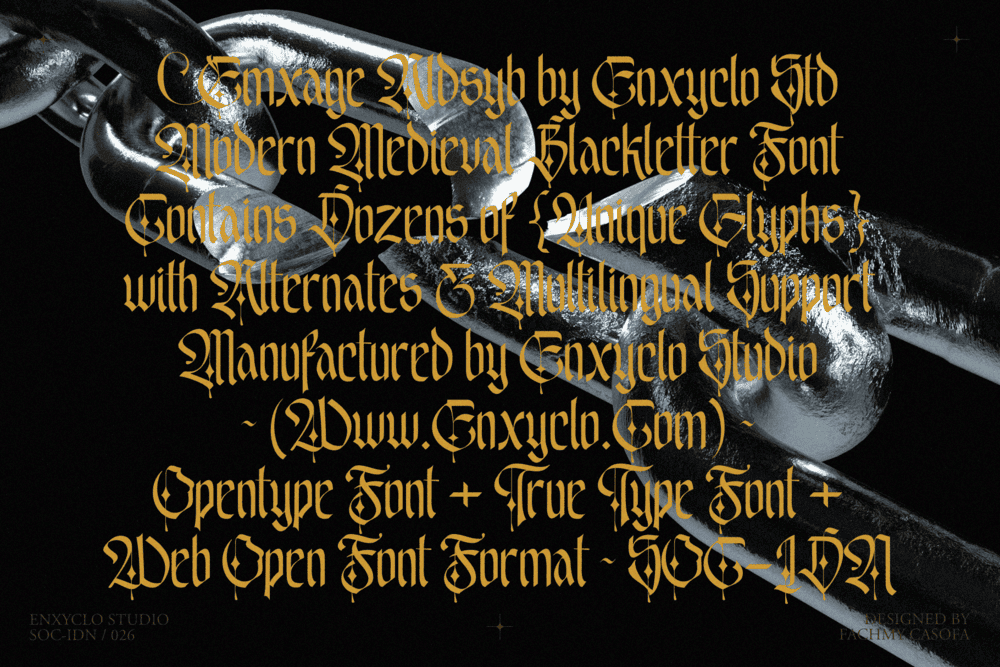 EMXAGE ALDSYB — Modern Medieval Blackletter Font