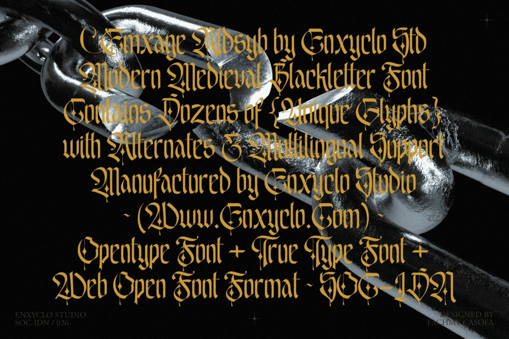 EMXAGE ALDSYB — Modern Medieval Blackletter Font — image 9