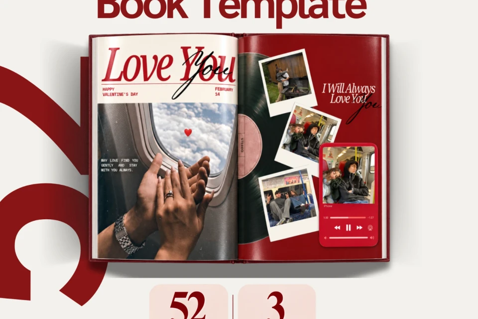 Custom Couple Photo Book Template | Anniversary Gift (Digital Download)