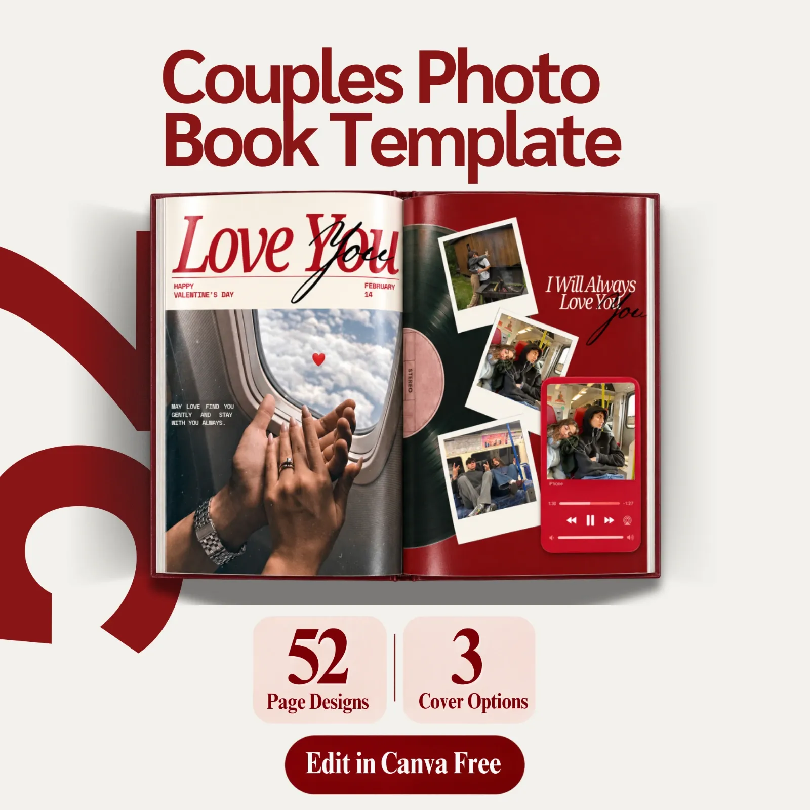 Custom Couple Photo Book Template | Anniversary Gift (Digital Download) — image 1
