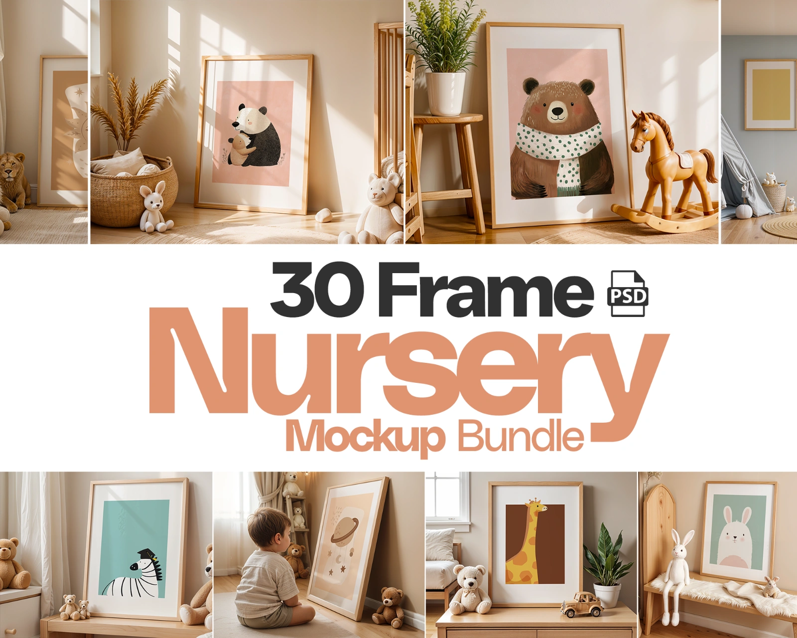 Nursery Frame Mockup Bundle: 30 PSD Files, Wall Art Mockups (Digital Download) — image 1