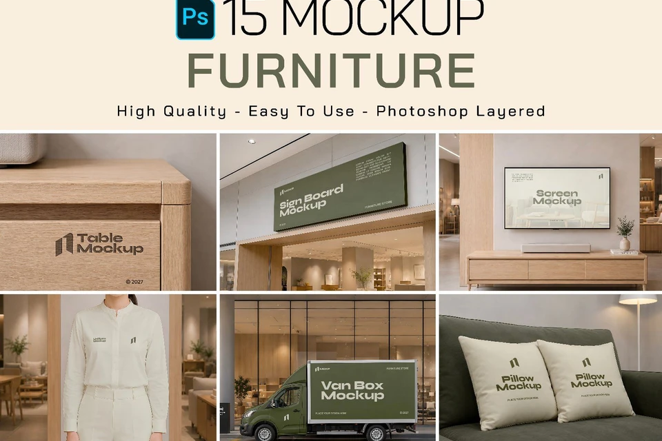 Premium Branding Home Furniture Mockup