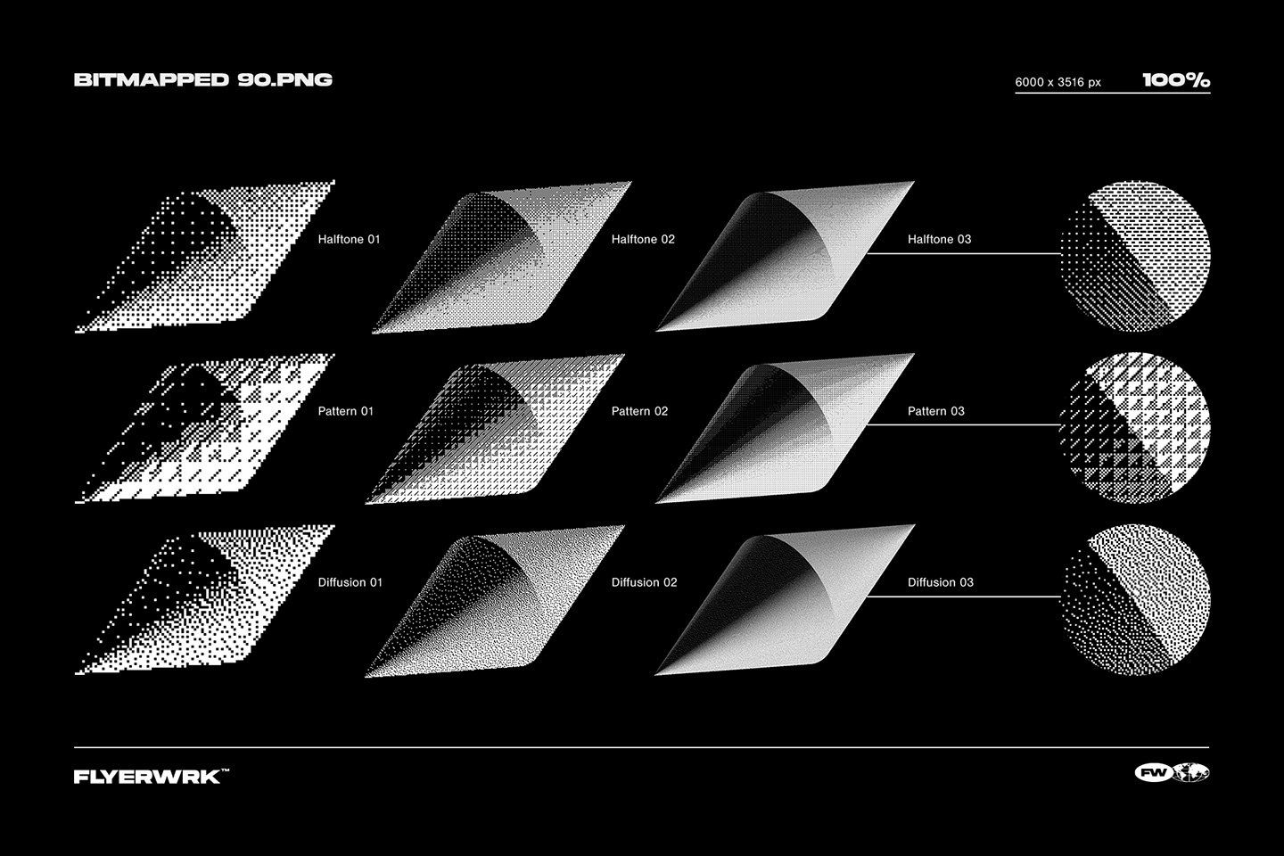 120 Bitmapped design elements