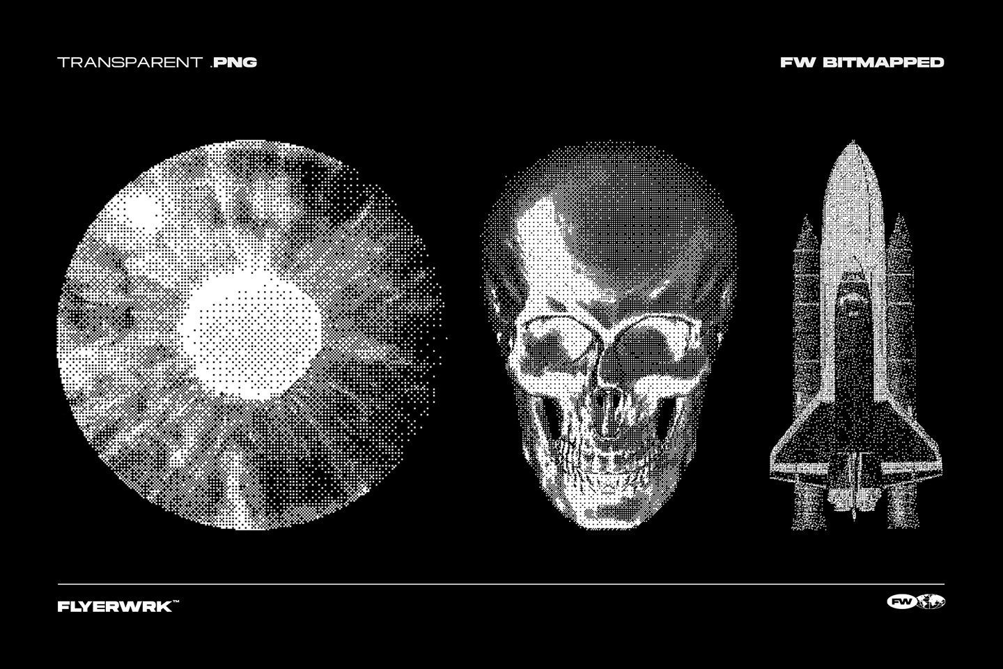 120 Bitmapped design elements