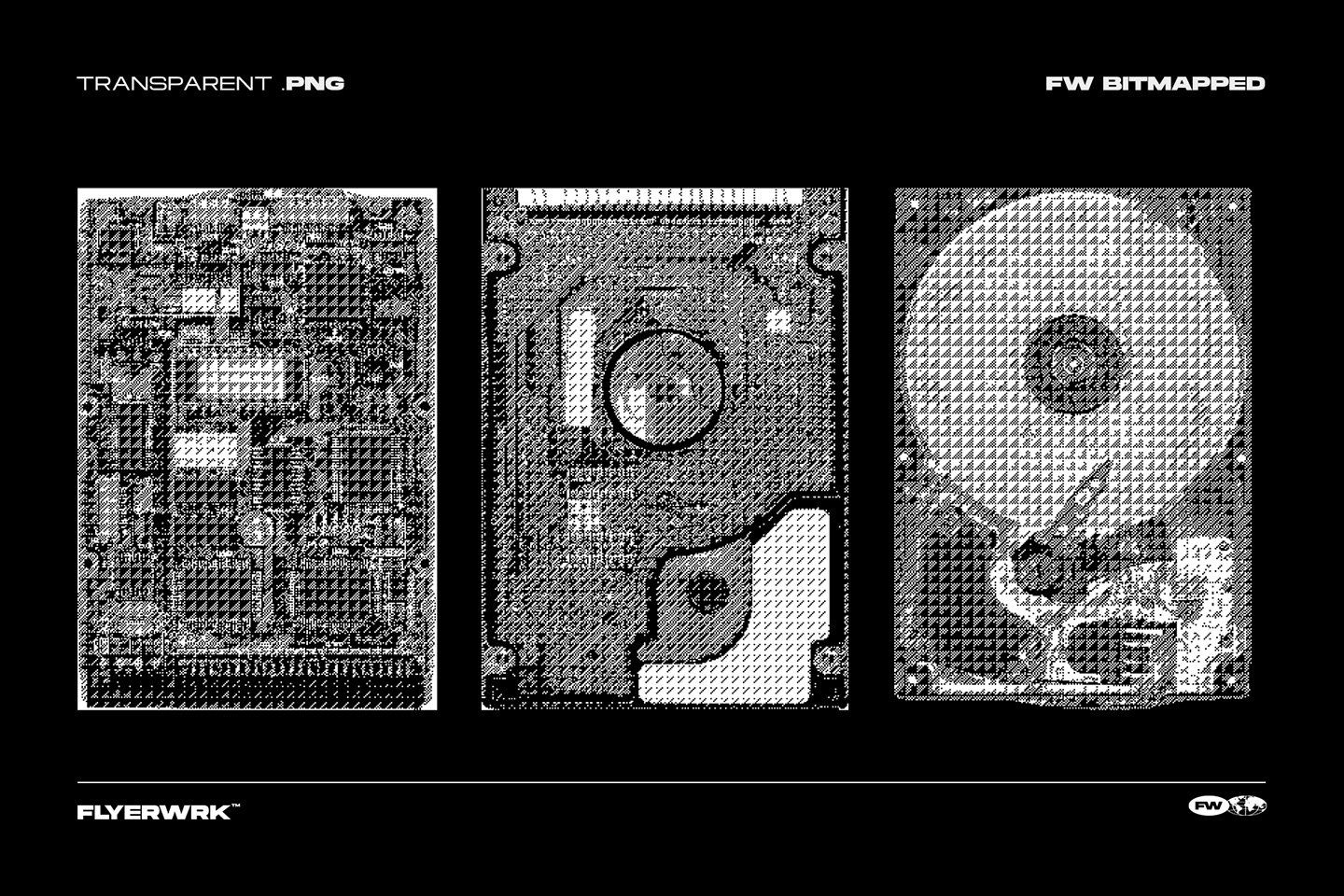 120 Bitmapped design elements