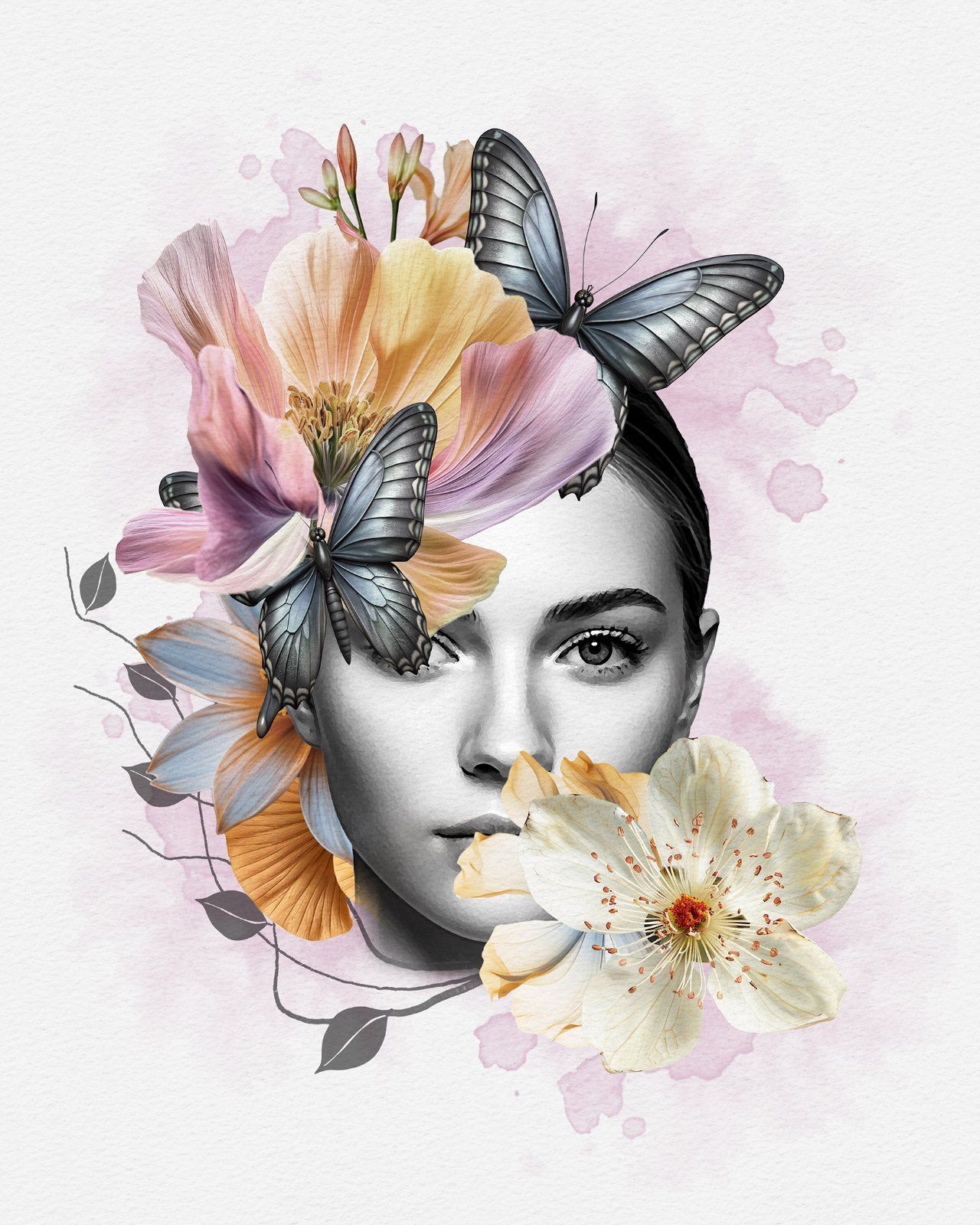 Flower Decoration Photo Template