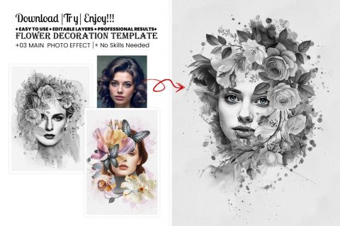 Flower Decoration Photo Template