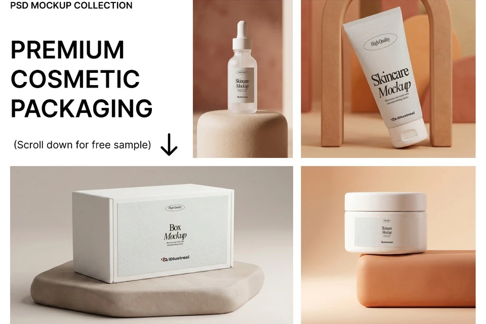 Premium Cosmetic PSD Mockup Collection