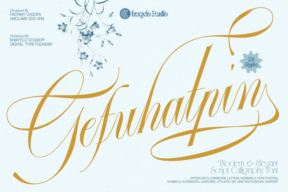 GEFUHATPIN — Elegant Calligraphy Font