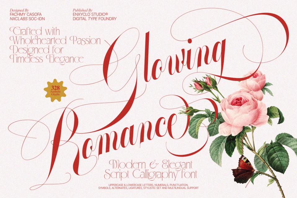 GLOWING ROMANCE — Calligraphy Luxury Font