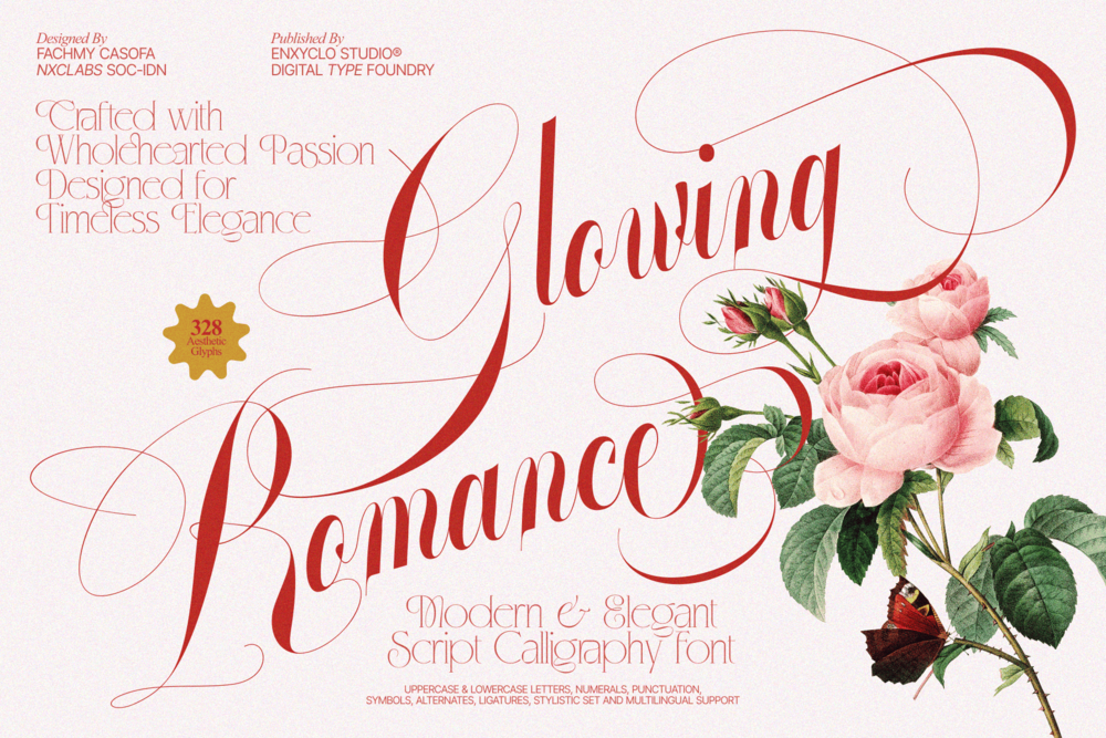 GLOWING ROMANCE — Calligraphy Luxury Font